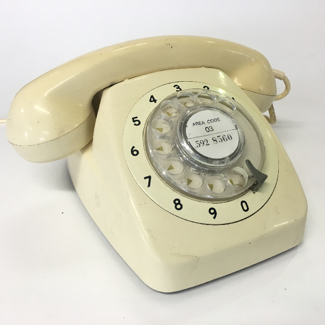 PHONE, Telephone 1960s Cream Rotary Dial